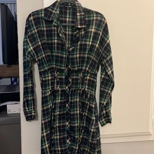 Long sleeve plaid dress